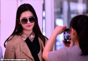 组图刘亦菲墨镜遮面女神范与粉丝合影显亲民
