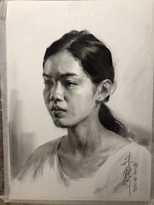 传奇绘画课堂回顾第二七三集朱传奇教你扎马尾辫的侧光女青年素描头像