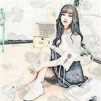 女生小清新手绘头像,安静甜美的女生写真