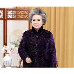yy中老年女装冬季棉衣老年人衣服棉服奶奶装金丝绒6080岁妈妈装