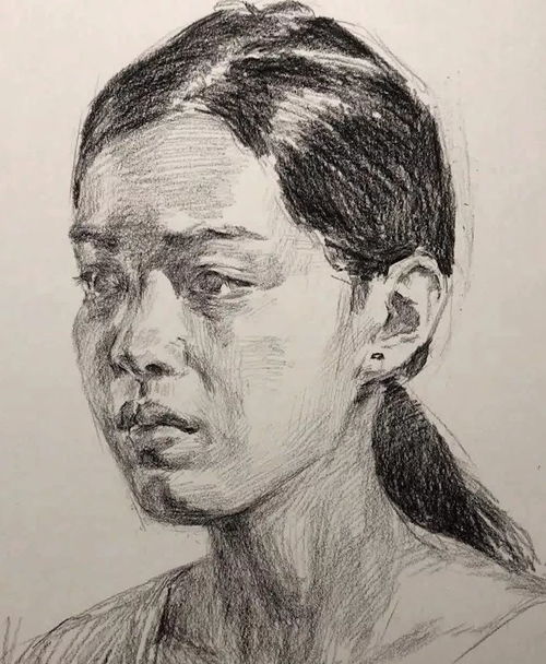 传奇绘画课堂回顾第二七三集朱传奇教你扎马尾辫的侧光女青年素描头像