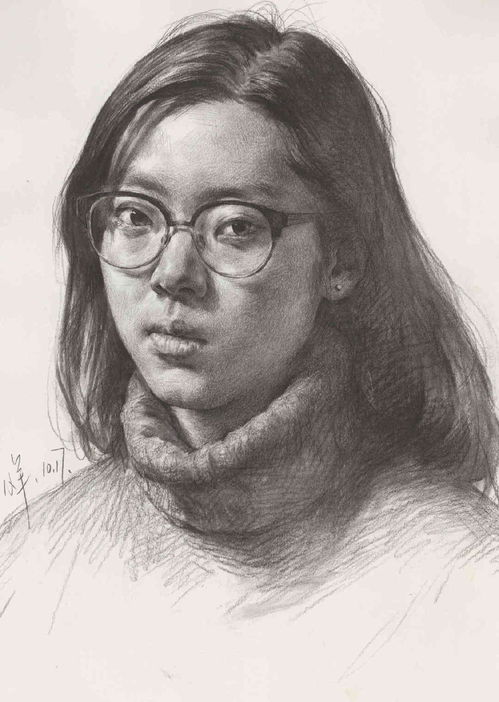 素描头像女青年原来是这样画的,你是不是还在傻傻的画调子