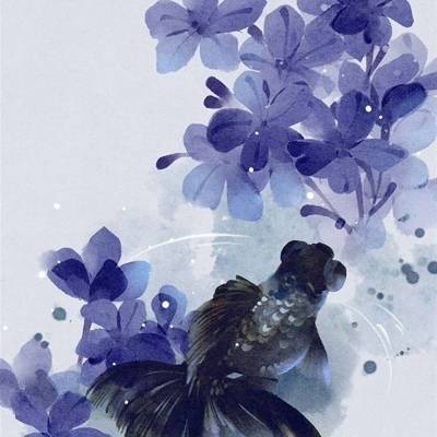 古风花朵手绘图片简约淡雅古风鲜花图片