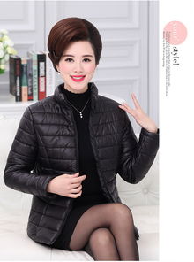 阔驰中老年女装妈妈装2017新款棉衣女装短款轻薄羽绒棉服修身冬季外套拉链小棉袄