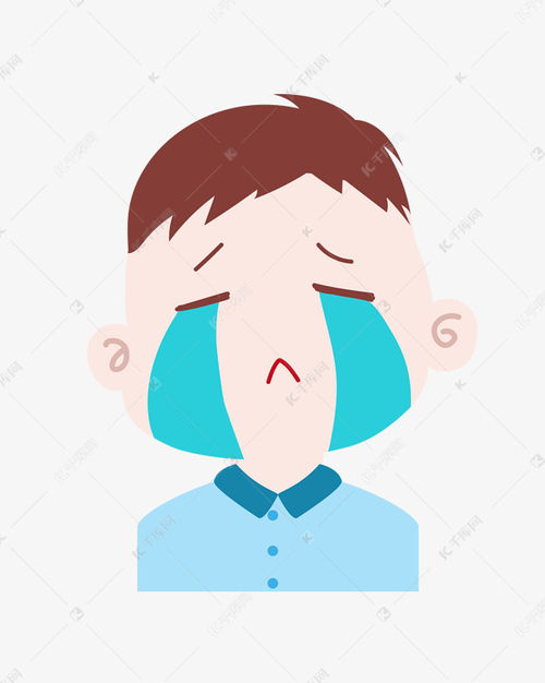 蓝色卡通哭泣表情素材图片免费下载千库网