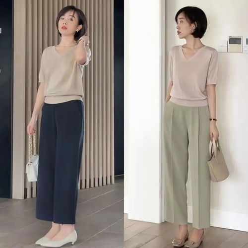 这才是中年女人该有打扮针织衫搭配裙子和裤子,回头率真高